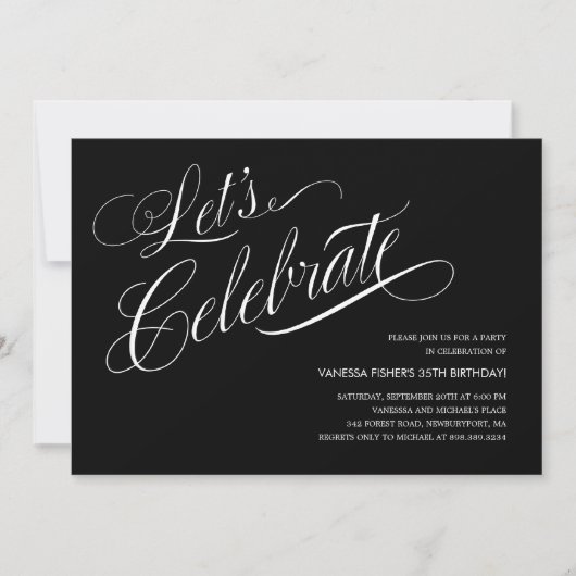 Invitations noires et blanches de partie (Devant)