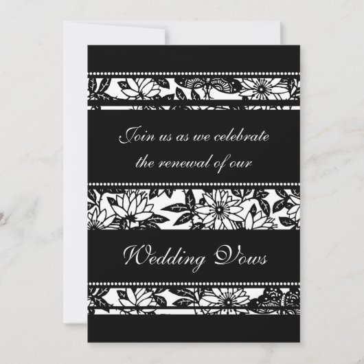 Invitations noires et blanches de renouvellement (Devant)