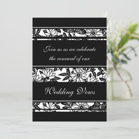 Invitations noires et blanches de renouvellement (Debout devant)