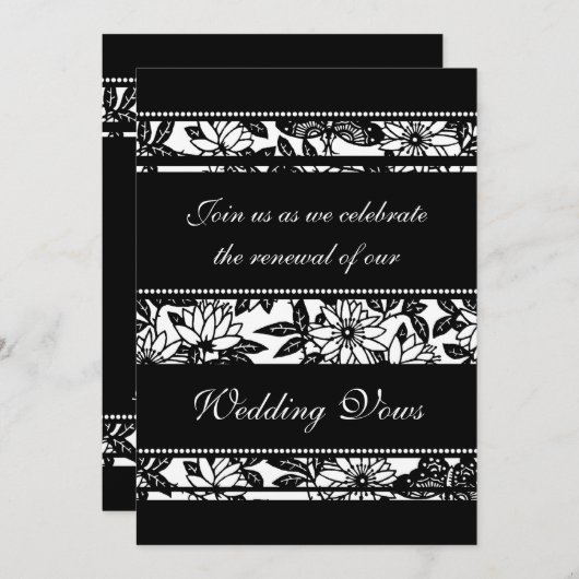 Invitations noires et blanches de renouvellement (Devant / Derrière)
