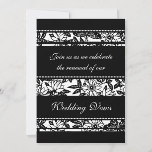 Invitations noires et blanches de renouvellement