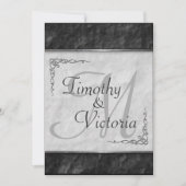 Invitations noires et blanches élégantes (Devant)