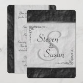 Invitations noires et blanches élégantes de (Devant / Derrière)