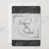 Invitations noires et blanches élégantes de (Devant)