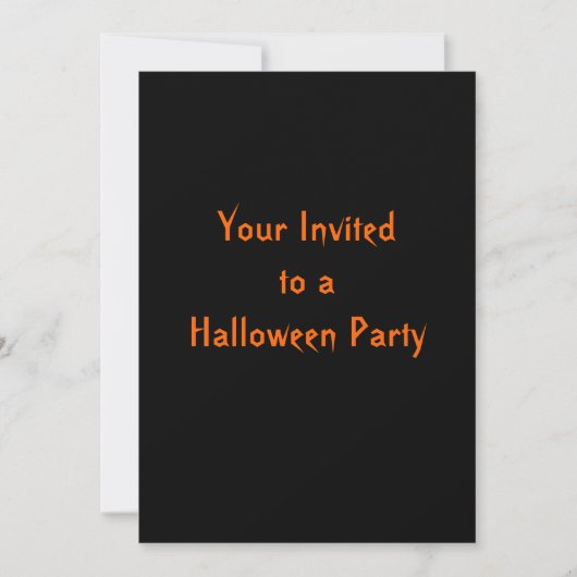 Invitations noires et oranges de Halloween (Devant)