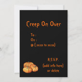 Invitations noires et oranges de Halloween (Dos)
