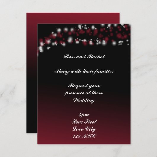 Invitations noires et rouges (Devant / Derrière)