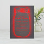 Invitations noires et rouges de Fête de la mariée (Debout devant)