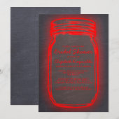 Invitations noires et rouges de Fête de la mariée (Devant / Derrière)