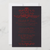 Invitations noires et rouges de luxe simples de (Devant)