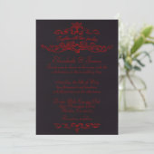 Invitations noires et rouges de luxe simples de (Debout devant)