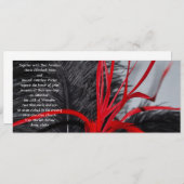 Invitations noires et rouges de mariage de plume (Devant / Derrière)