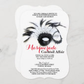 Invitations noires et rouges de mascarade (Devant / Derrière)