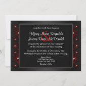 Invitations noires et rouges d'hiver de flocon de (Dos)