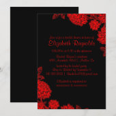 Invitations noires et rouges élégantes de Fête de (Devant / Derrière)