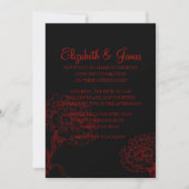 Invitations noires et rouges modernes faites sur (Devant)