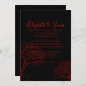 Invitations noires et rouges modernes faites sur (Devant / Derrière)