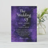 invitations noires et violettes luxueuses (Debout devant)