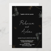 Invitations noires foncées de mariage (Devant / Derrière)