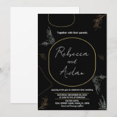 Invitations noires foncées de mariage (Devant / Derrière)