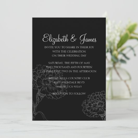 Invitations noires modernes faites sur commande de (Debout devant)