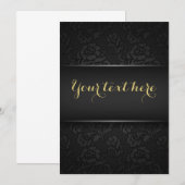 Invitations noires mystérieuses (Devant / Derrière)