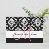 Invitations noires personnalisées de mariage (Debout devant)