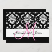 Invitations noires personnalisées de mariage (Devant / Derrière)