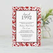 Invitations noires rouges de la Réunion de classe (Debout devant)