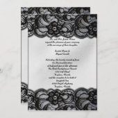 Invitations noirs et blancs de dentelle (Devant / Derrière)