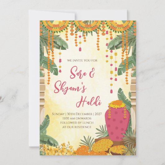 Invitations numériques Haldi Pithi (Devant)