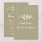 Invitations nuptiales de déjeuner de toile de jute (Devant / Derrière)