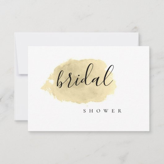 Invitations nuptiales de douche d'aquarelle d'or (Devant)