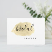 Invitations nuptiales de douche d'aquarelle d'or (Debout devant)