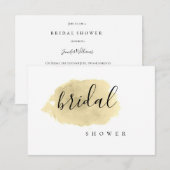 Invitations nuptiales de douche d'aquarelle d'or (Devant / Derrière)