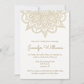 Invitations nuptiales de douche de mandala d'or (Devant)