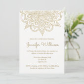 Invitations nuptiales de douche de mandala d'or (Debout devant)
