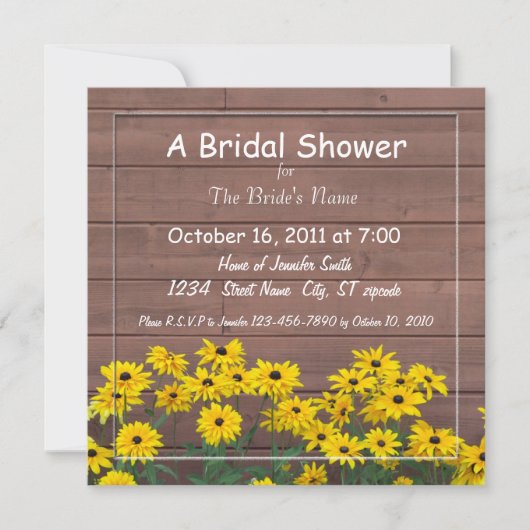 invitations nuptiales de douche de marguerite (Devant)