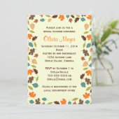 Invitations nuptiales de wedding shower de feuille (Debout devant)