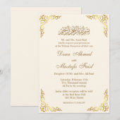 Invitations nuptiales islamiques nikkkah luxueuses (Devant / Derrière)