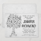 invitations nuptiales modernes de douche d'arbre (Devant / Derrière)