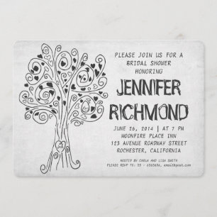 invitations nuptiales modernes de douche d'arbre