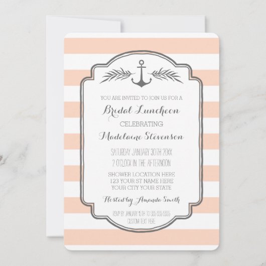 Invitations nuptiales nautiques de déjeuner de (Dos)