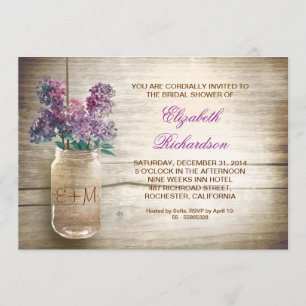 invitations nuptiales rustiques de douche de pot