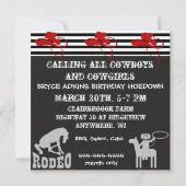 Invitations occidentales d'anniversaire de cowboy (Dos)
