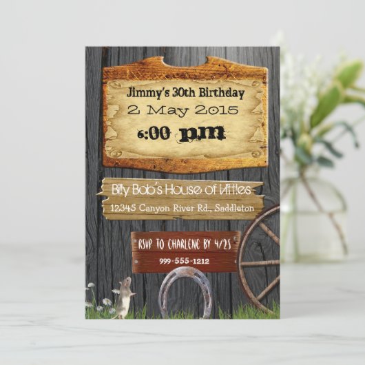 Invitations occidentales d'anniversaire de pays (Debout devant)