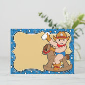 Invitations occidentales de baby shower de cowboy (Debout devant)