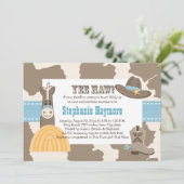 Invitations occidentales de baby shower de cowboy (Debout devant)