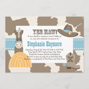 Invitations occidentales de baby shower de cowboy