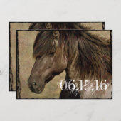 Invitations occidentales de mariage de cheval de (Devant / Derrière)